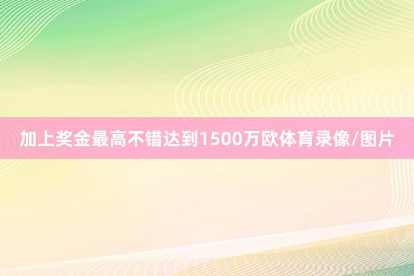 加上奖金最高不错达到1500万欧体育录像/图片