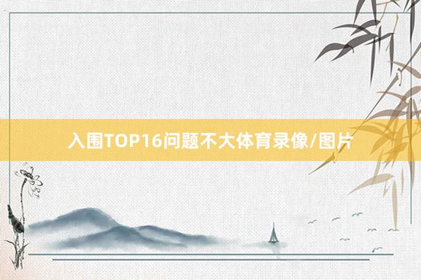 入围TOP16问题不大体育录像/图片