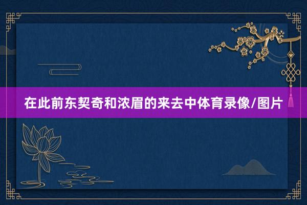 在此前东契奇和浓眉的来去中体育录像/图片