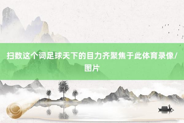 扫数这个词足球天下的目力齐聚焦于此体育录像/图片