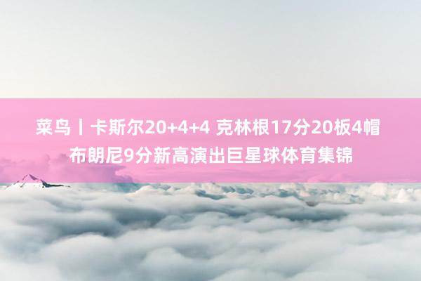 菜鸟丨卡斯尔20+4+4 克林根17分20板4帽 布朗尼9分新高演出巨星球体育集锦